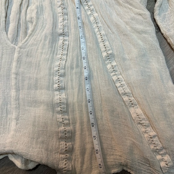 Jen's Pirate Booty Raw Cotton Gauze Boho Peasant Blouse M/L Oversized - Picture 7 of 8